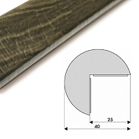 Ochranný profil 2, tmavé dřevo, Ø 4 cm × 500 cm